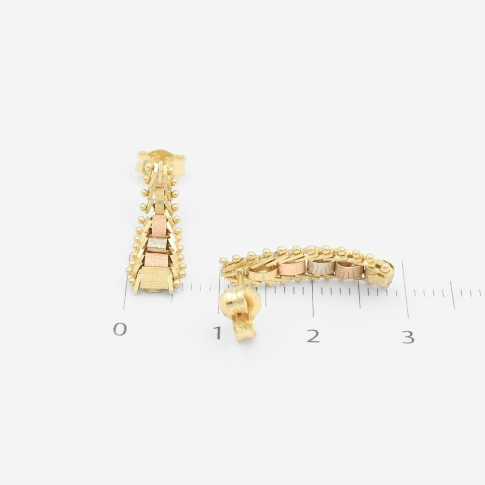 Arete de Oro 14k con Diseño de Petatillo Especial mod. 9067