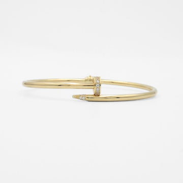 Aro de Oro 14k Diseño. de Clavo Hueco con Incrustación de Zirconias Finas mod. 9748