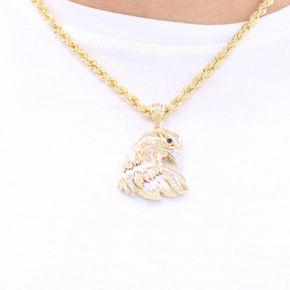 Dije de Oro 14k Diseño de Aguila Brillante con Zirconias  mod. 9481