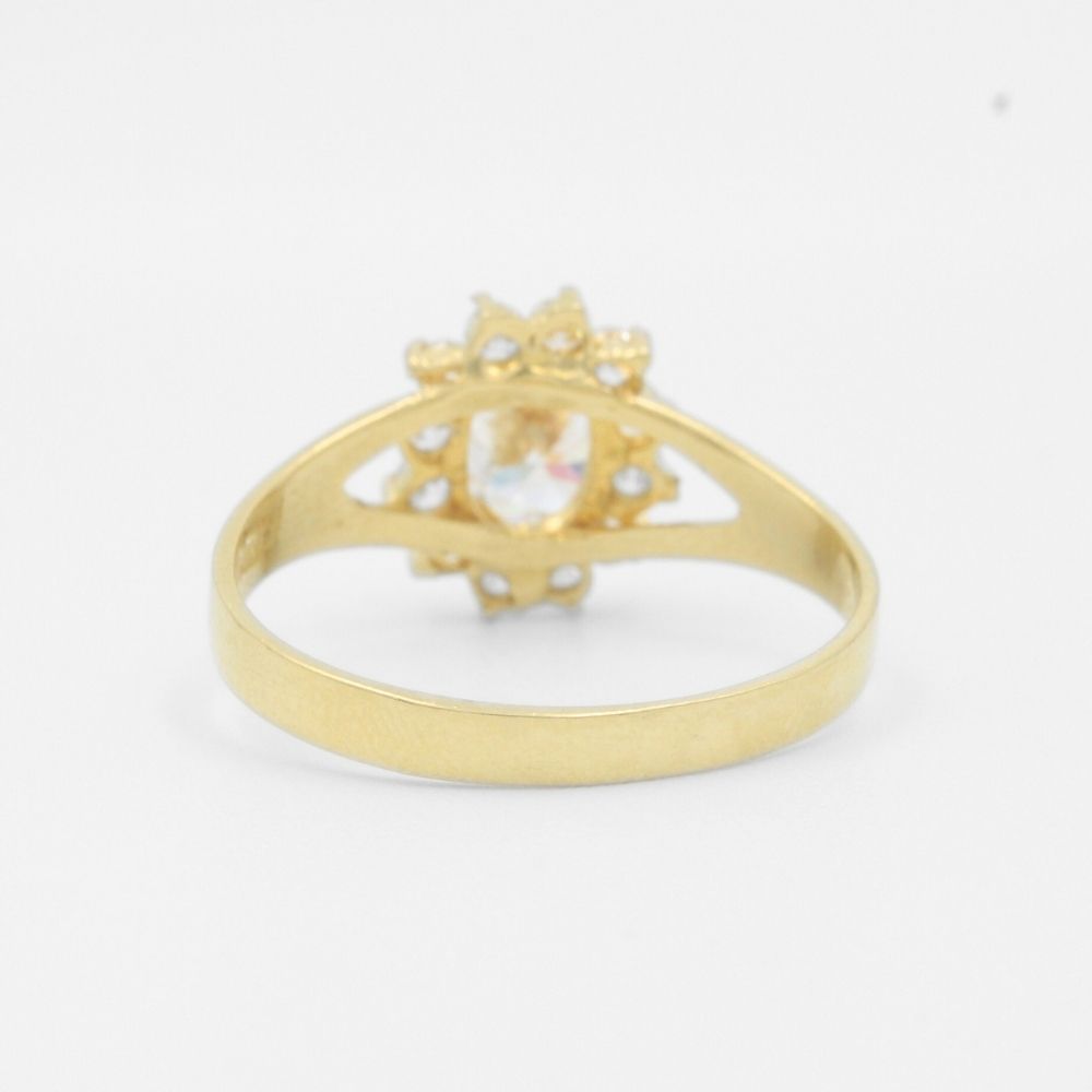 Anillo de Oro 14k Elegante con Zirconia Brillante mod. 7725