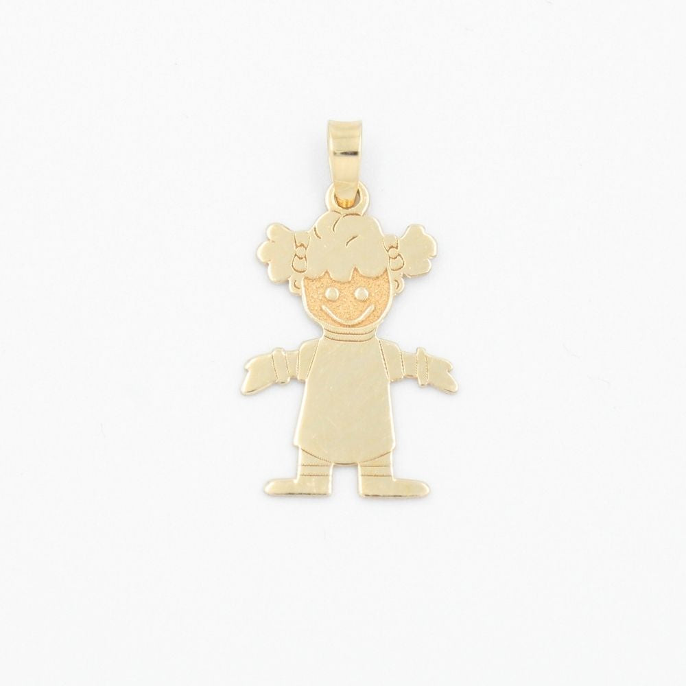Dije de Oro 14k Niña Pequeño de Estilo Liso mod. 9228