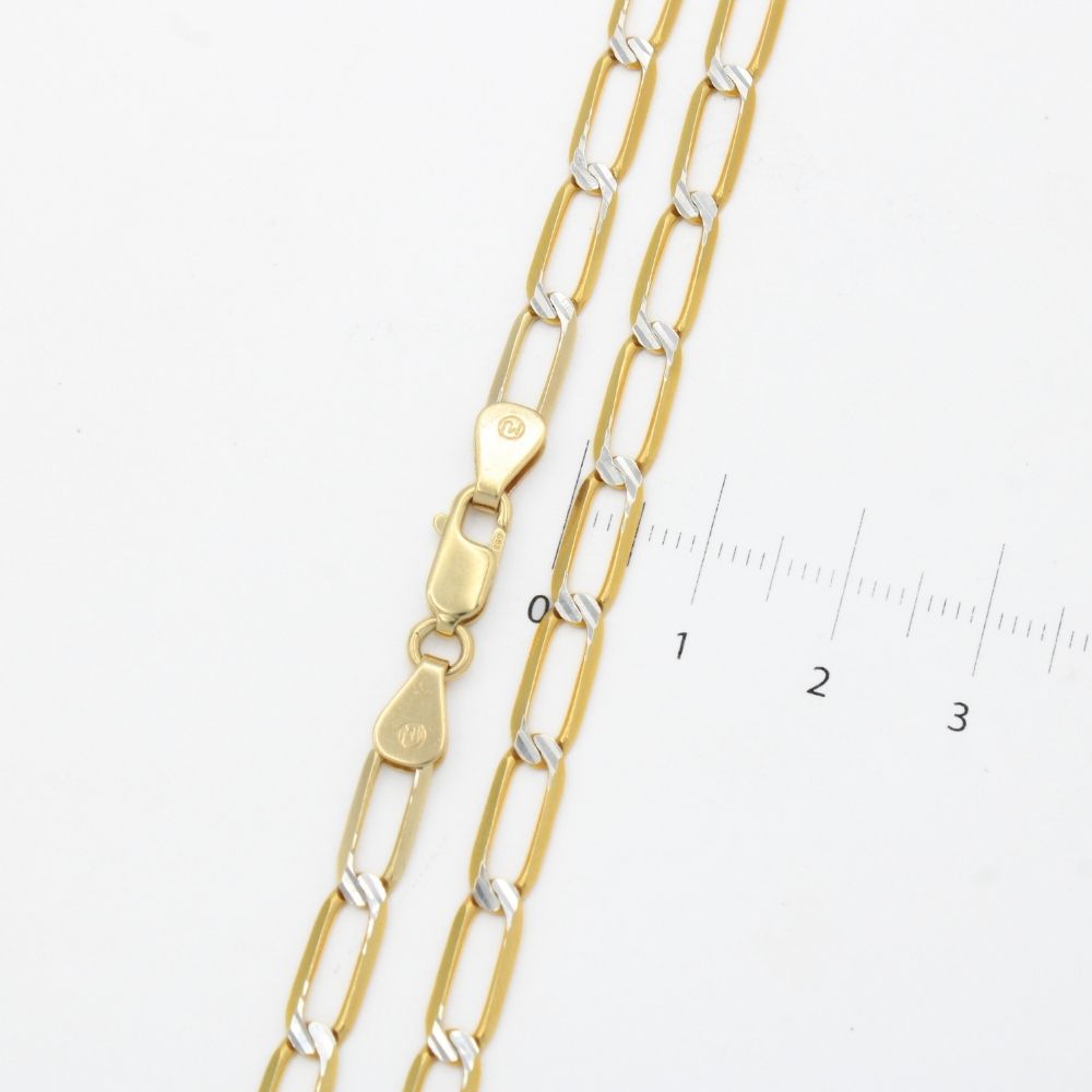 Cadena de Oro 14k Tejido Inglesa Solida Diamantado mod. 9908