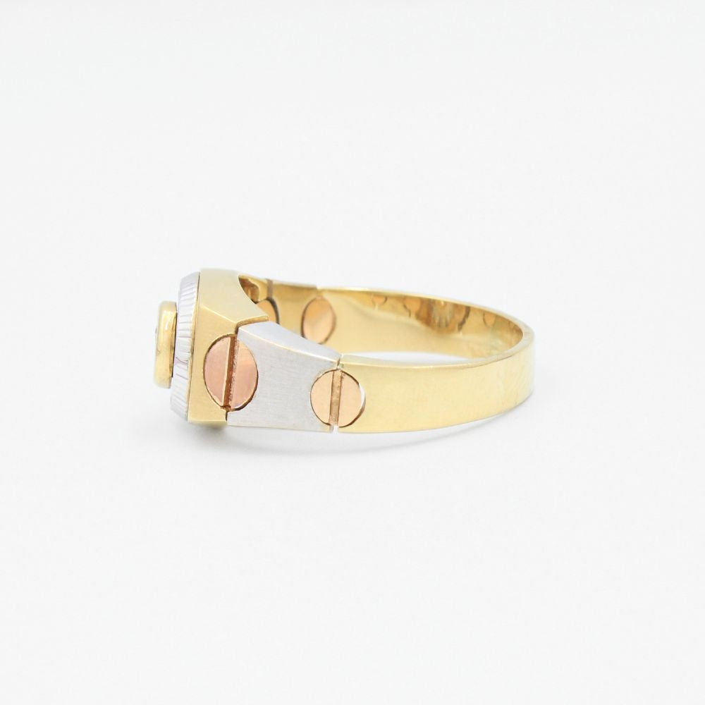 Anillo de Oro 14k Cinturón con Incrustaciones de Zirconias mod. 0041