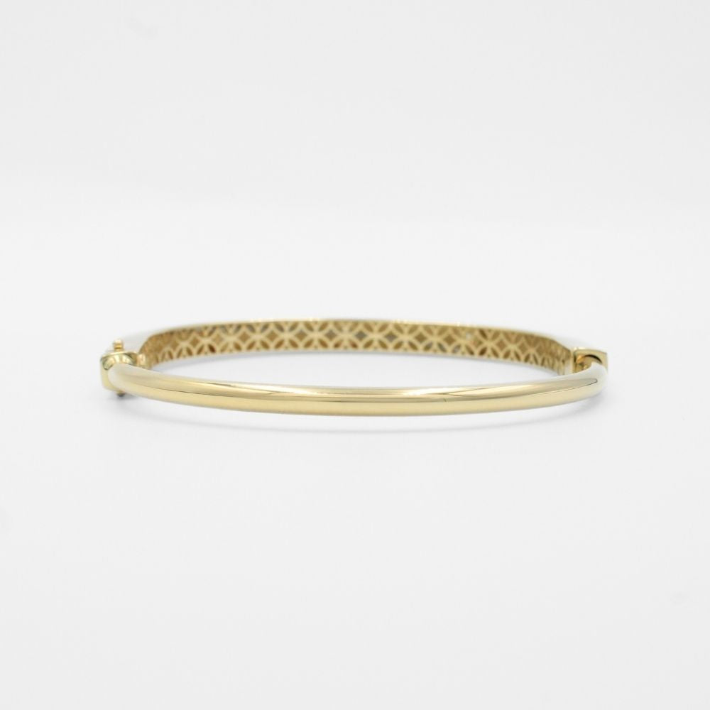 Aro de Oro 14k Modelo Especial Electro Formado Hueco con Incrustación de Zirconias Brillantes mod. 9747