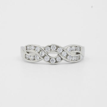 Anillo de Oro 14k de Frente Cruzado con Incrustación de Zirconias mod. 8107
