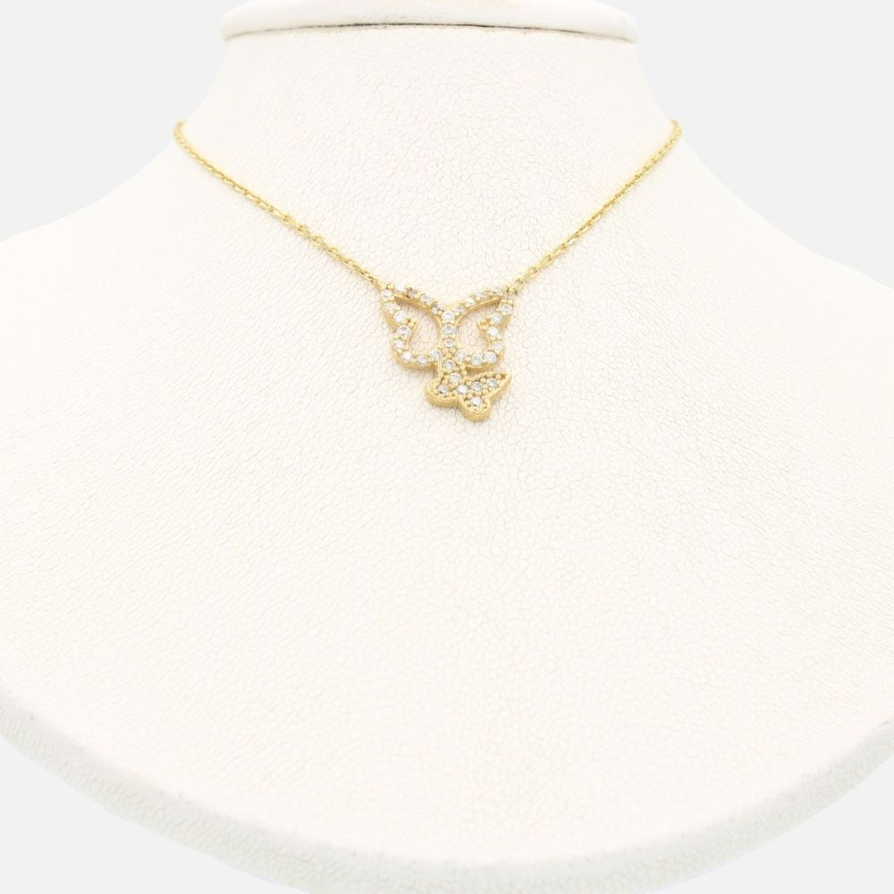 Gargantilla de Oro 14k Mariposas con Zirconias Brillantes mod. 9637