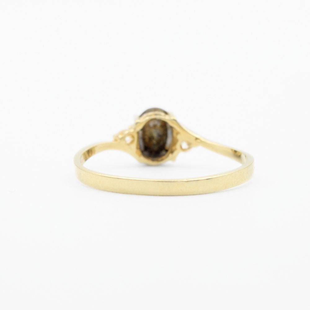 Anillo de Oro 14k con Diseño Oval Incrustado de  Zirconia mod. 9176
