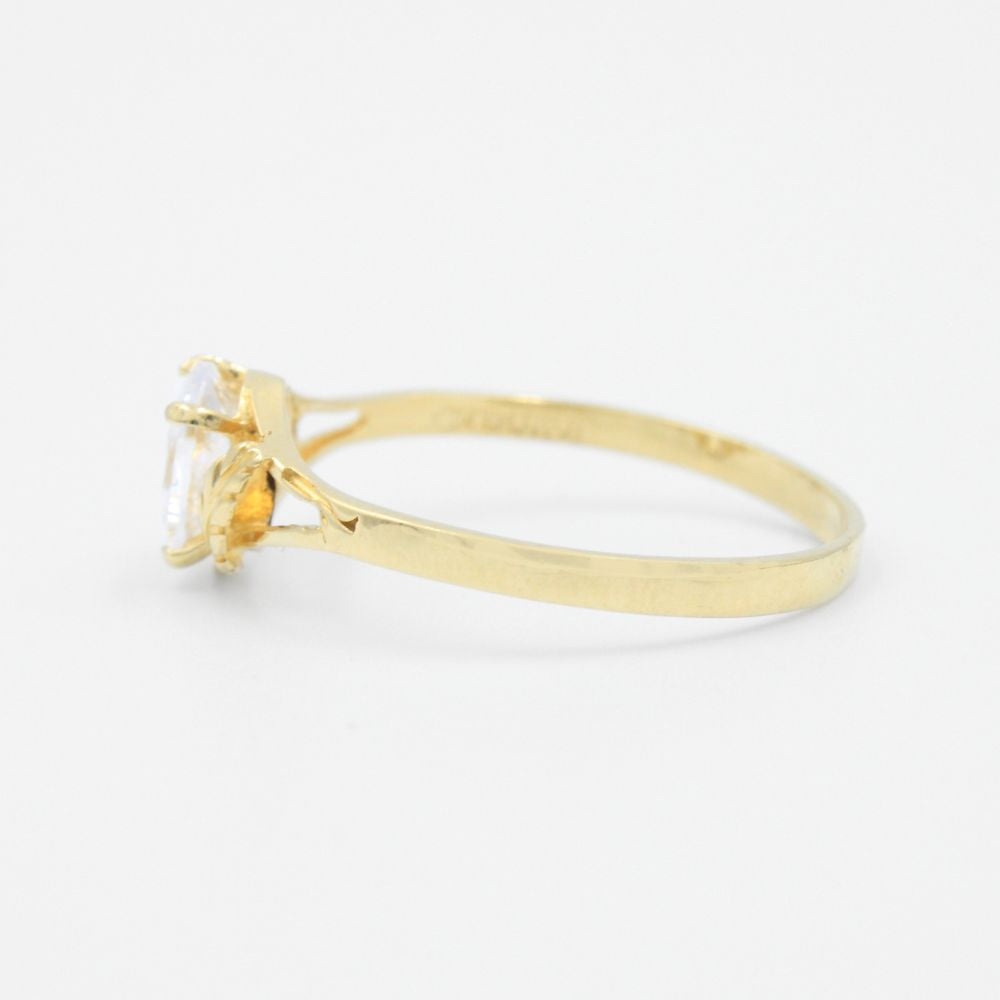 Anillo de Oro 14k de Zirconia Brillante Detallado con Ramillete Fino mod. 9190