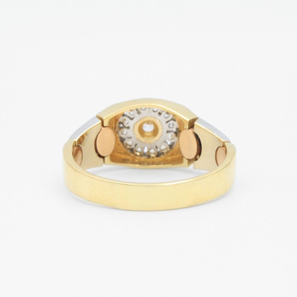 Anillo de Oro 14k Cinturón con Incrustaciones de Zirconias mod. 0041