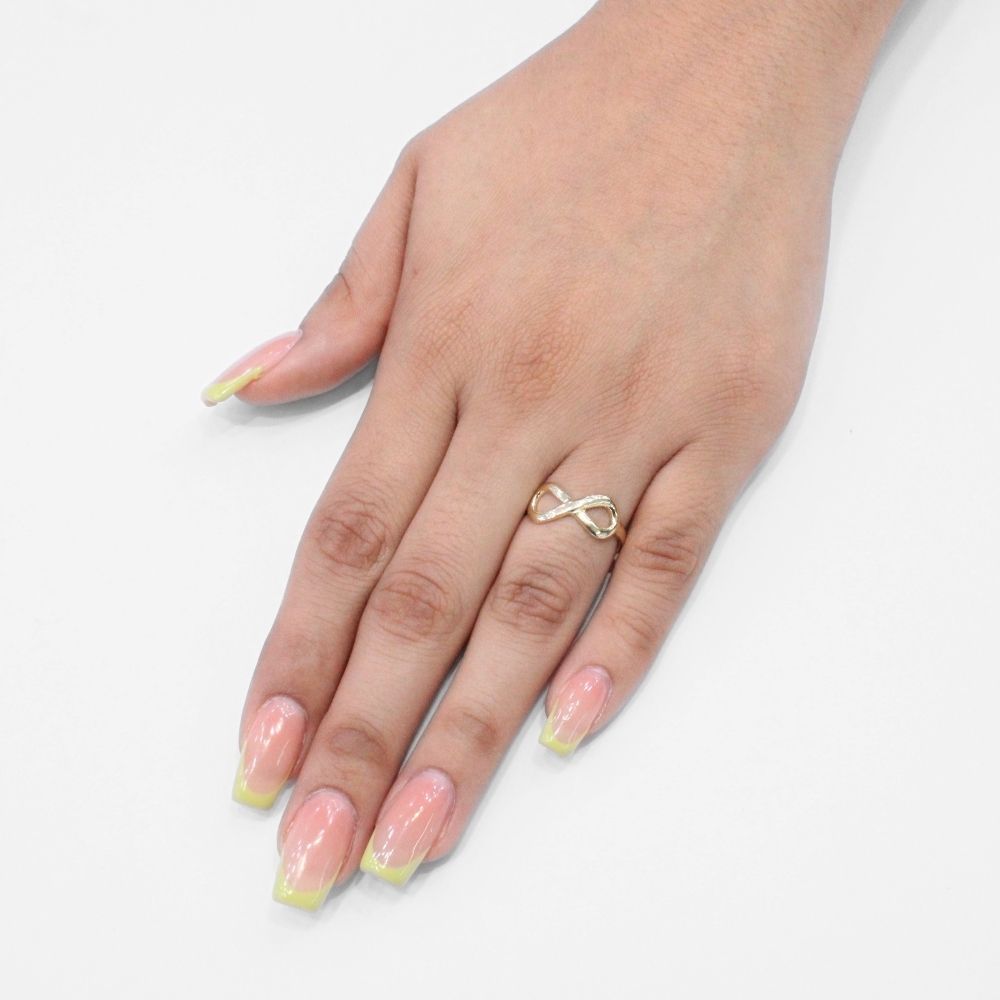 Anillo de Oro 14k Diseño en Forma de Infinito de Diseño Liso mod. 9733