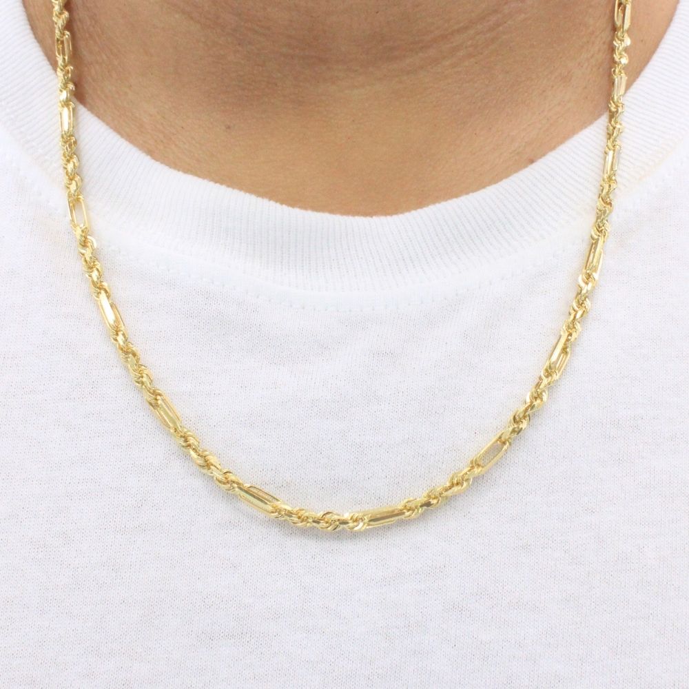 Cadena de Oro 14k Tejido Figaro mod. 9909