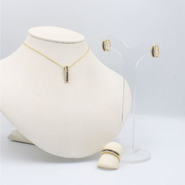 Coordinado de Oro 14k Diseño Churumbela con Incrustación de Zirconias mod. 8980