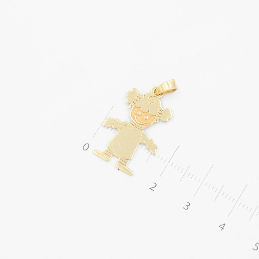 Dije de Oro 14k Niña Pequeño de Estilo Liso mod. 9228