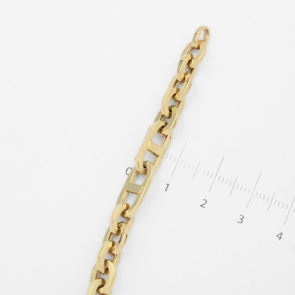 Pulsera de Oro 14k de Tejido Hueco Especial Estilo Ancla de Eslabones Finos mod. 9696