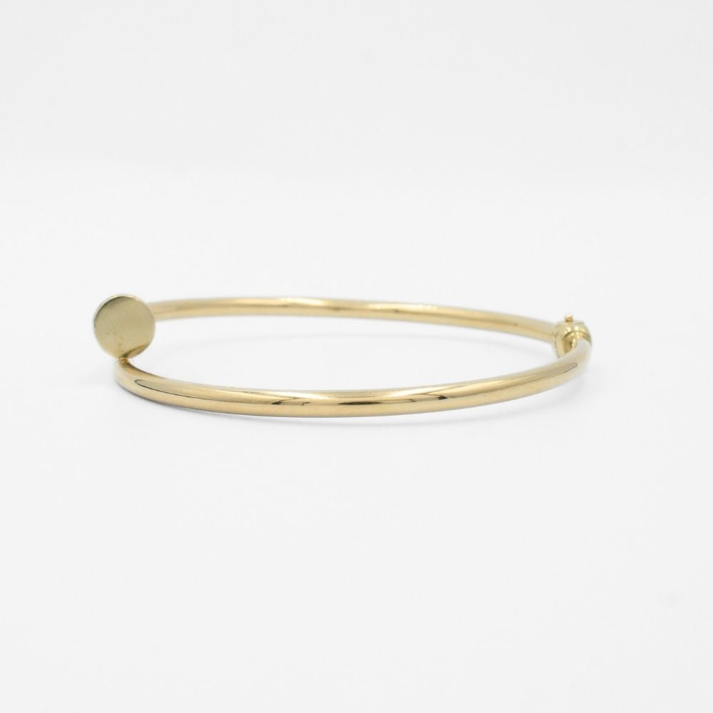 Aro de Oro 14k Diseño. de Clavo Hueco con Incrustación de Zirconias Finas mod. 9748