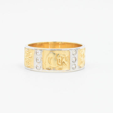Anillo de Oro 14k Circular con Símbolos de la Suerte mod. 0727
