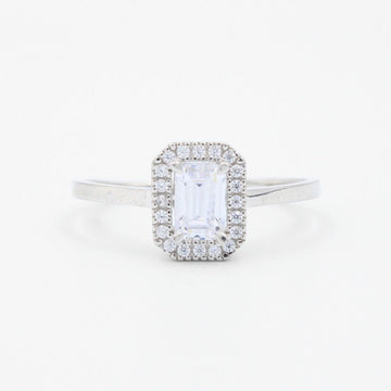 Anillo de Compromiso en Oro 14k Blanco Fino en Diseño Elegante mod. 8960