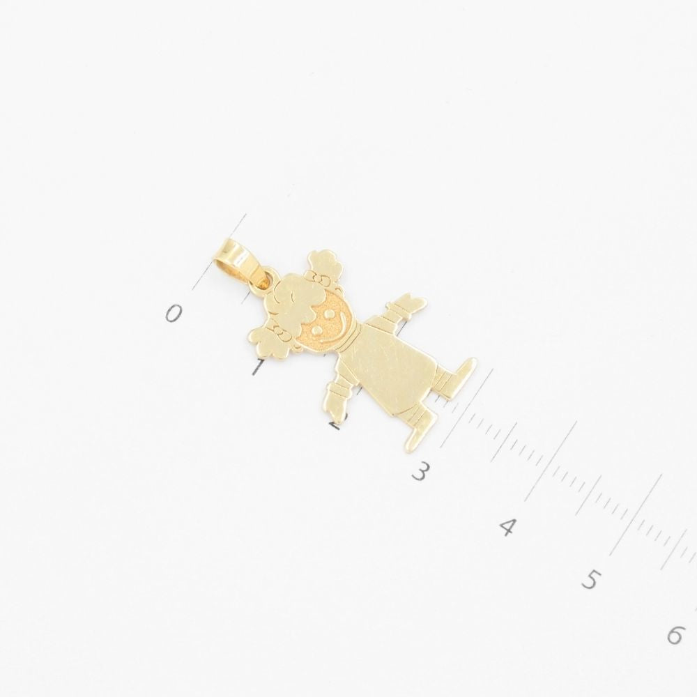 Dije de Oro 14k Niña Pequeño de Estilo Liso mod. 9228