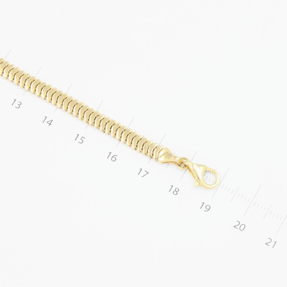 Pulsera de Oro 14k Diseño de Serpiente Flexible con Infinito Incrustado de Zirconia mod. 9259