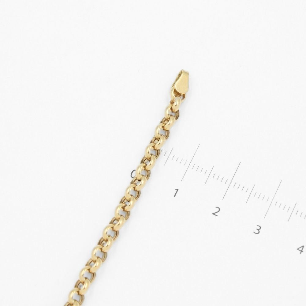 Pulsera de Eslabón de Oro 14k Tejido Hueco Estilo Belcher mod. 8701