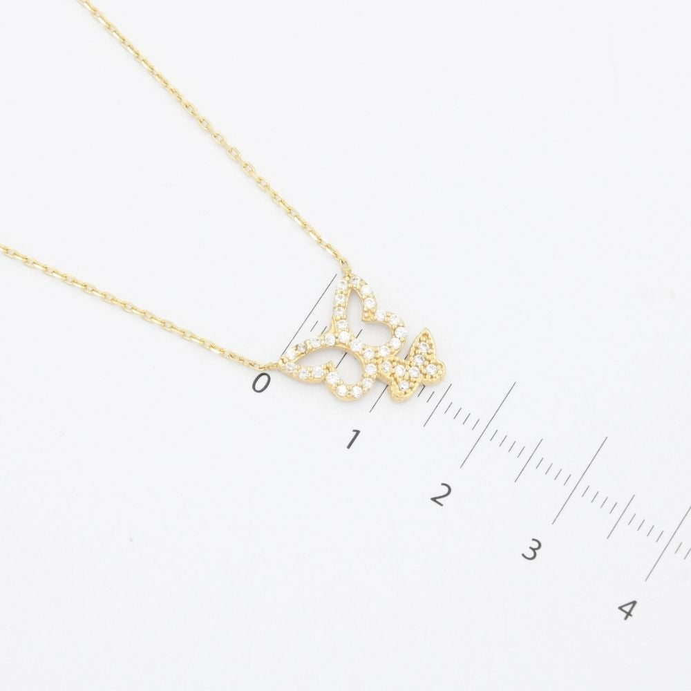 Gargantilla de Oro 14k Mariposas con Zirconias Brillantes mod. 9637