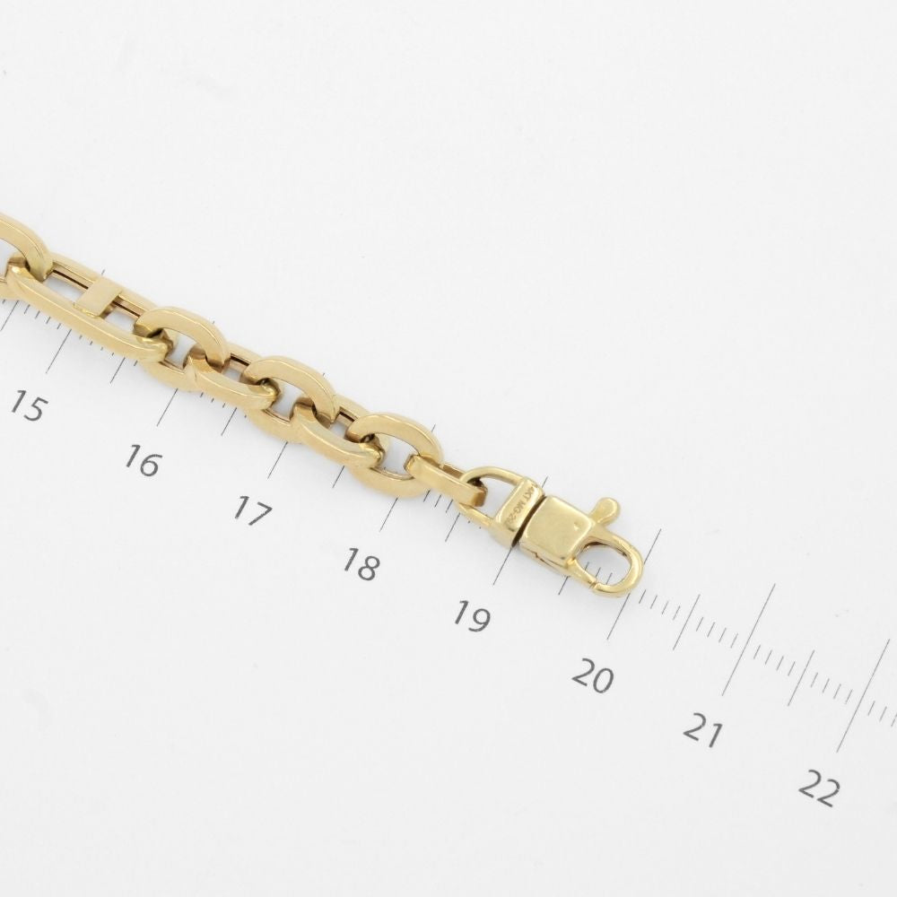 Pulsera de Oro 14k de Tejido Hueco Especial Estilo Ancla de Eslabones Finos mod. 9696