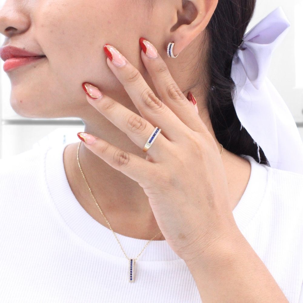 Coordinado de Oro 14k Diseño Churumbela con Incrustación de Zirconias mod. 8980