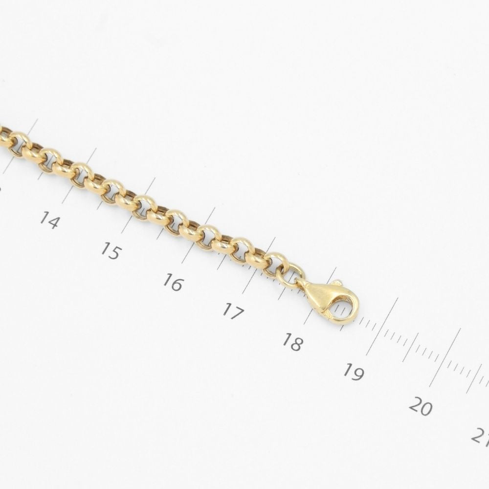 Pulsera de Eslabón de Oro 14k Tejido Hueco Estilo Belcher mod. 8701