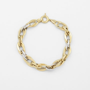 Pulsera de Oro 14k de Tejido Hueco de Estilo Doble Especial mod. 9697