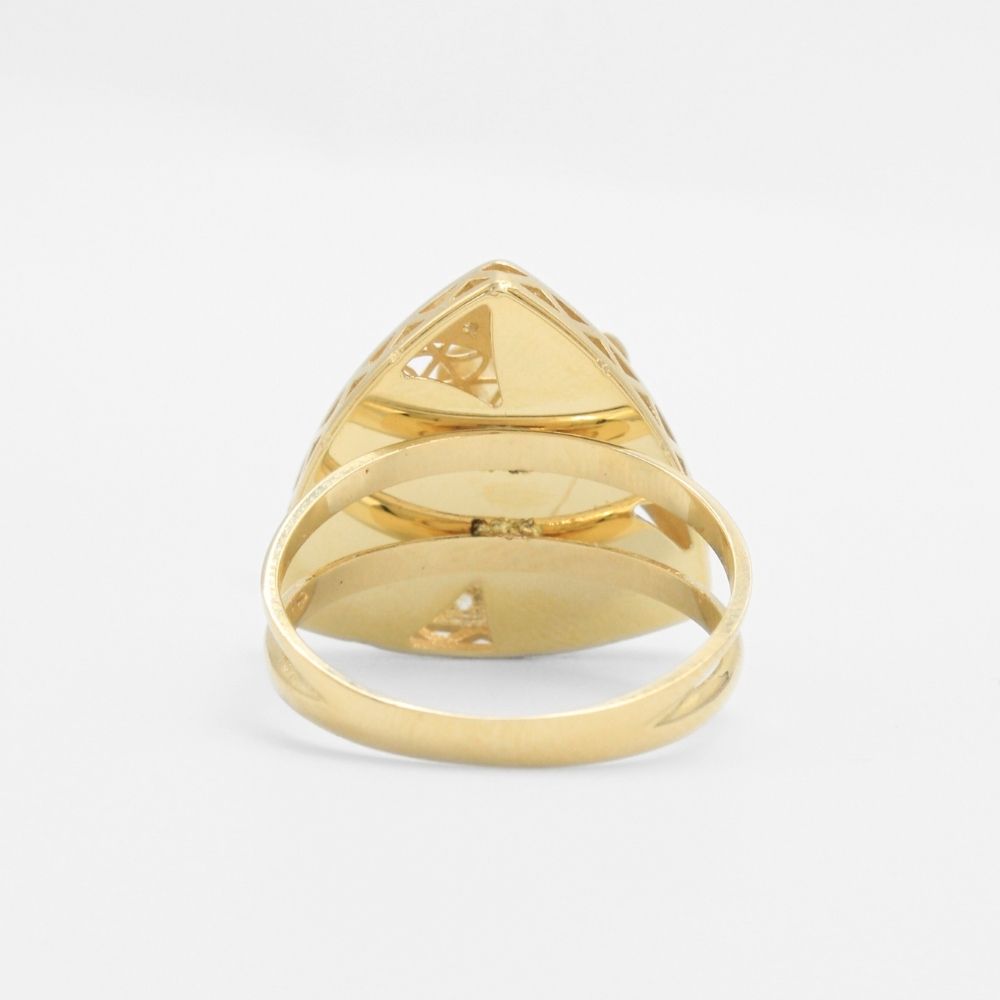 Coordinado de Oro 14k Diseño Plus Modelo Elegante Triángulo de Flor Brillante con Zirconias mod. 9667
