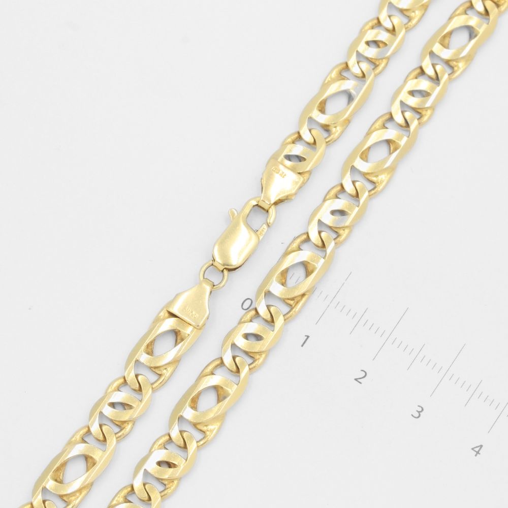 Cadena de Oro 14k Tejido Ojo de Tigre Sólido mod. 8016