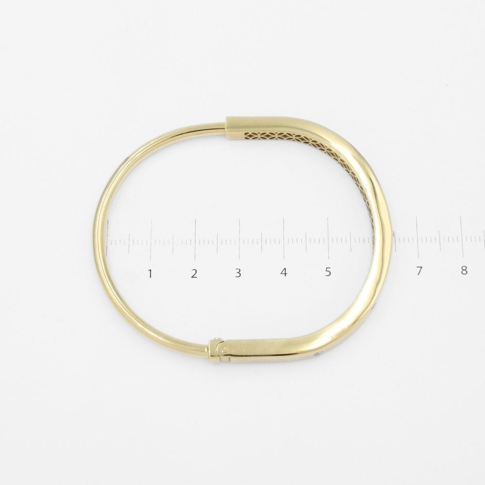 Aro de Oro 14k Modelo Especial Electro Formado Hueco con Incrustación de Zirconias Brillantes mod. 9747