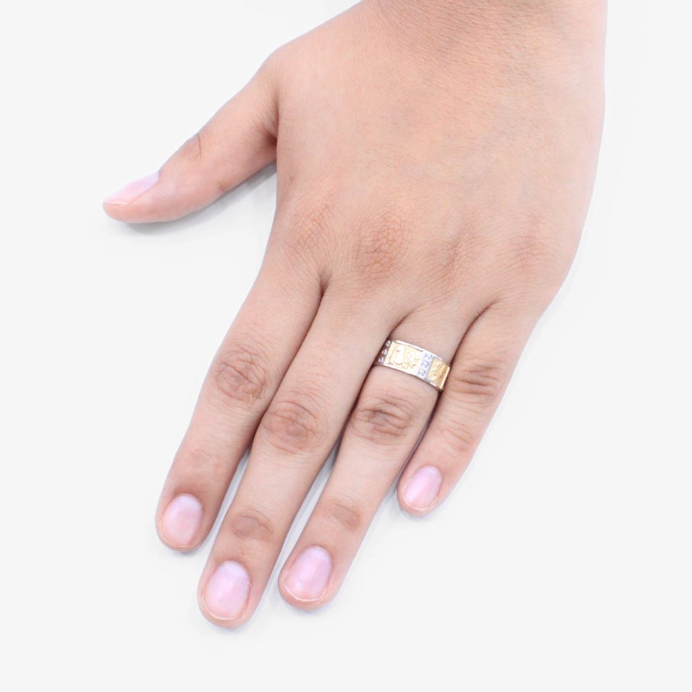 Anillo de Oro 14k Circular con Símbolos de la Suerte mod. 0727