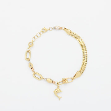 Pulsera de Oro 14k de Doble Tejido mod. 9015