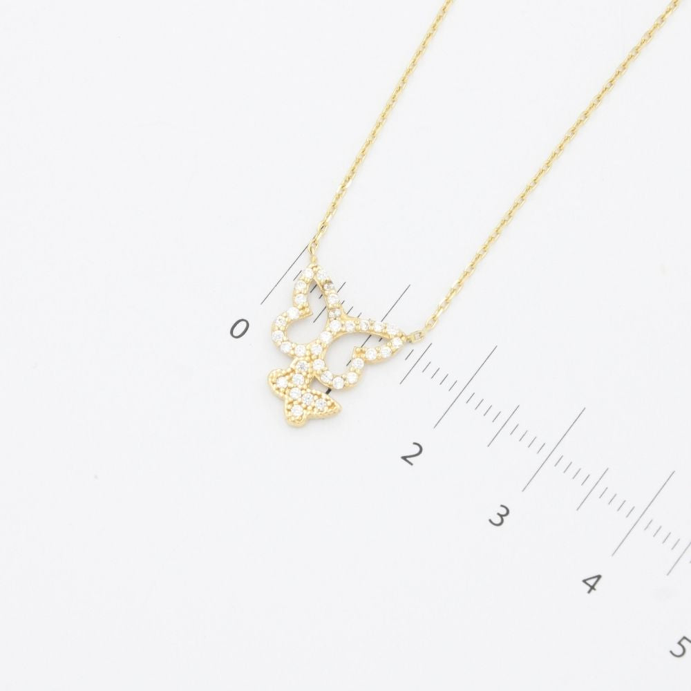 Gargantilla de Oro 14k Mariposas con Zirconias Brillantes mod. 9637