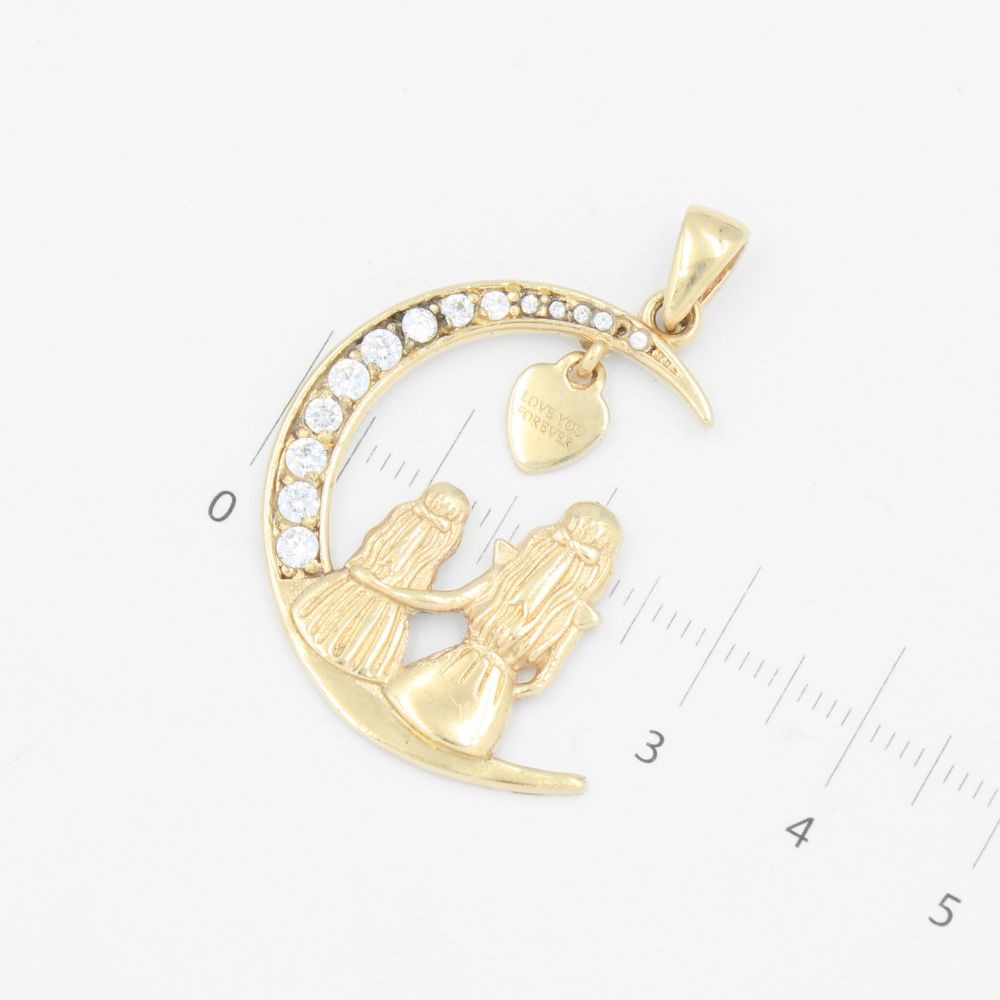 Dije de Oro 14k Madre-Hija Lunar con Zirconias mod. 9239