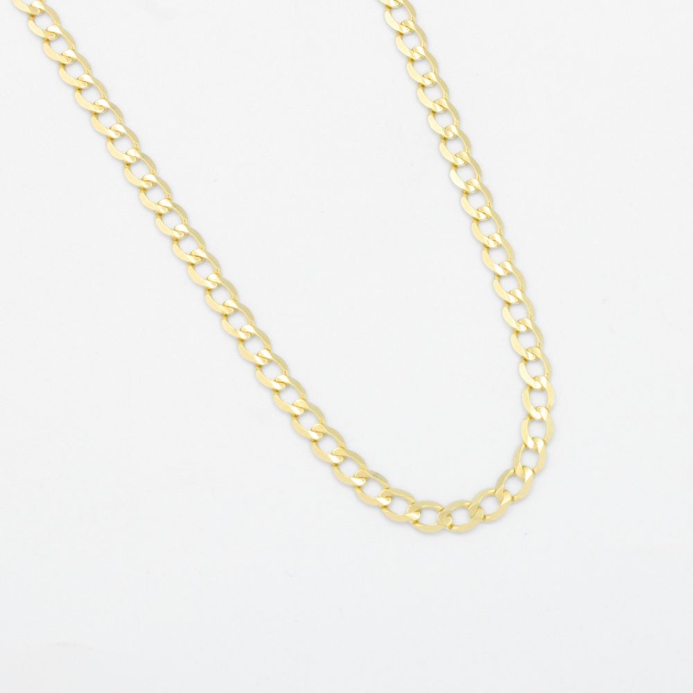 Cadena de Oro 14k Tejido Barbado Sólido de Tono Pálido mod. 8936