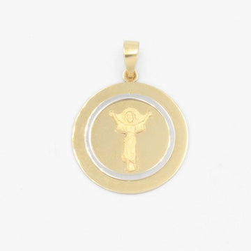 Medalla de Oro 14k Redonda con Divino Niño Brillante mod. 9525
