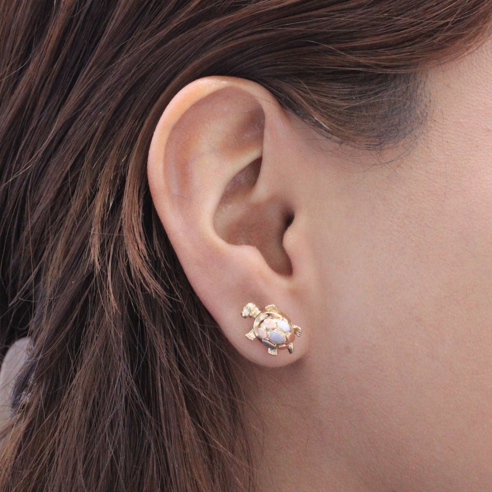 Arete de Oro 14k Tortuga Sorpresa mod. 9069