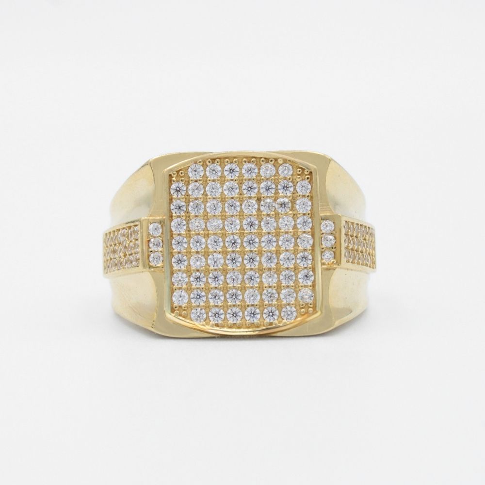 Anillo de Oro 14k con Incrustación Especial de Zirconias Finas mod. 9460