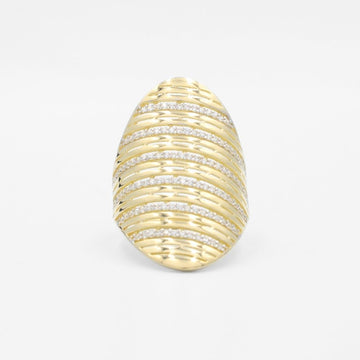 Anillo de Oro 14k Diseño Shield Incrustado con Zirconias mod. 9591