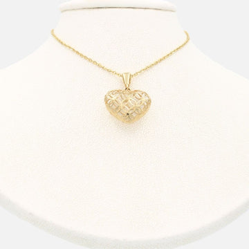 Gargantilla de Oro 14k Corazón Inflado y Calado de Estilo Brillante mod. 9638