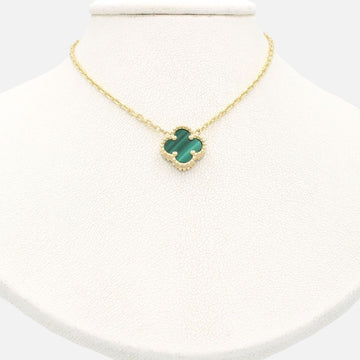 Gargantilla de Oro 14k Trébol Incrustado con Malaquita mod. 9570