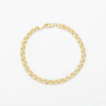 Pulsera Eslabón de Oro 14k Tejido Chino Hueco mod. 9514