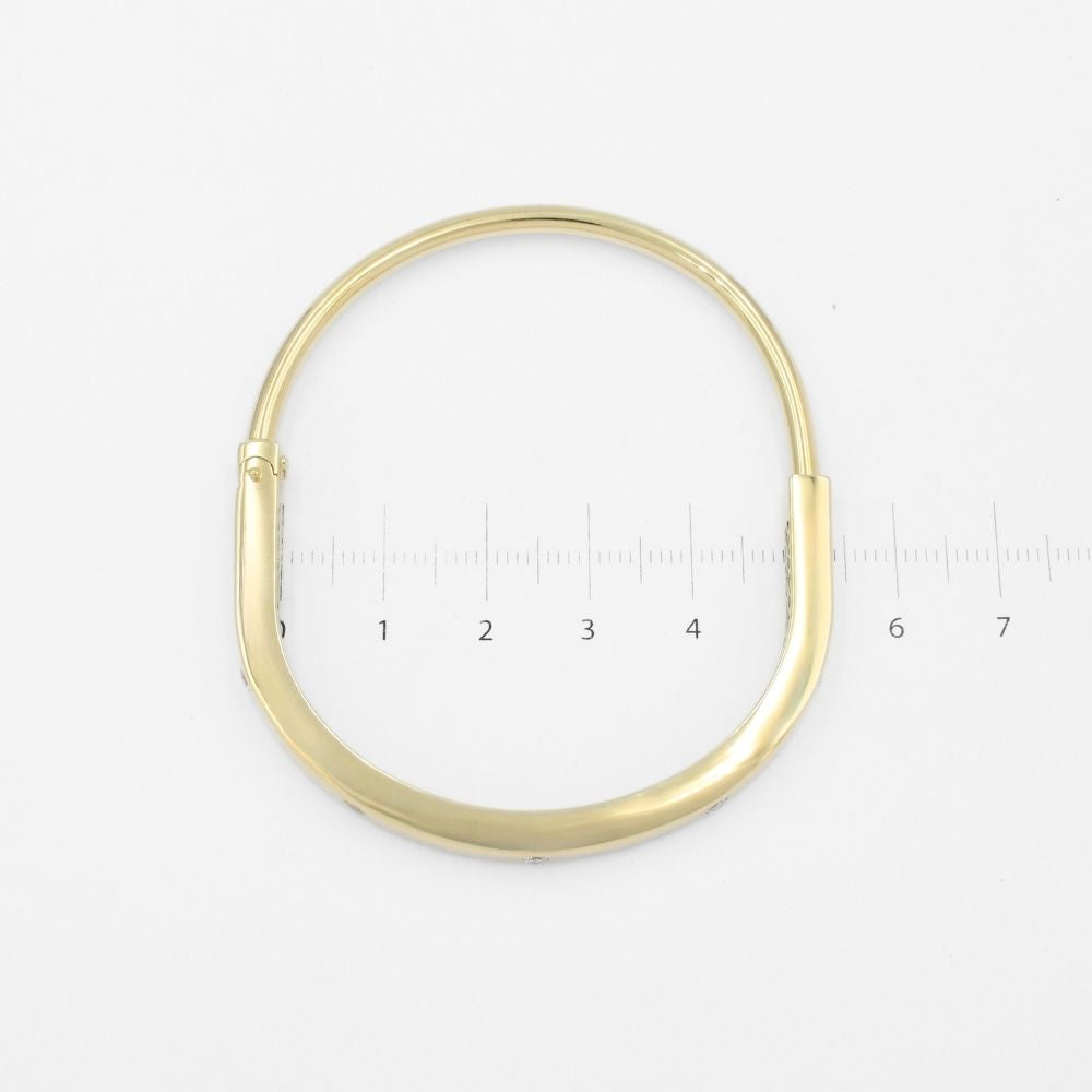 Aro de Oro 14k Modelo Especial Electro Formado Hueco con Incrustación de Zirconias Brillantes mod. 9747