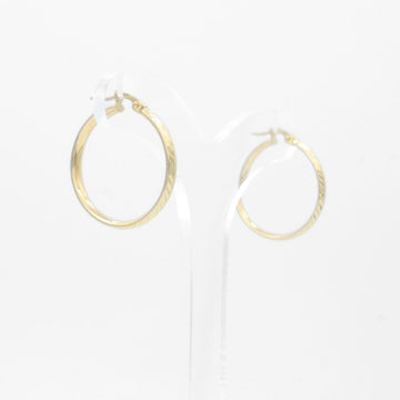 Arracada de Oro 14k Diseño Hueco con Diamantado de Flecha mod. 9623