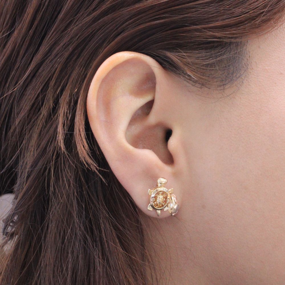 Arete de Oro 14k Tortuga Sorpresa mod. 9069