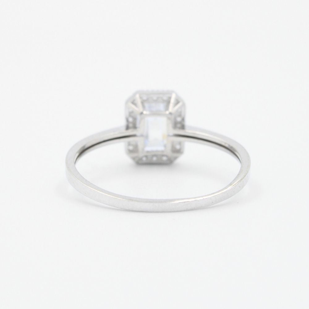 Anillo de Compromiso en Oro 14k Blanco Fino en Diseño Elegante mod. 8960