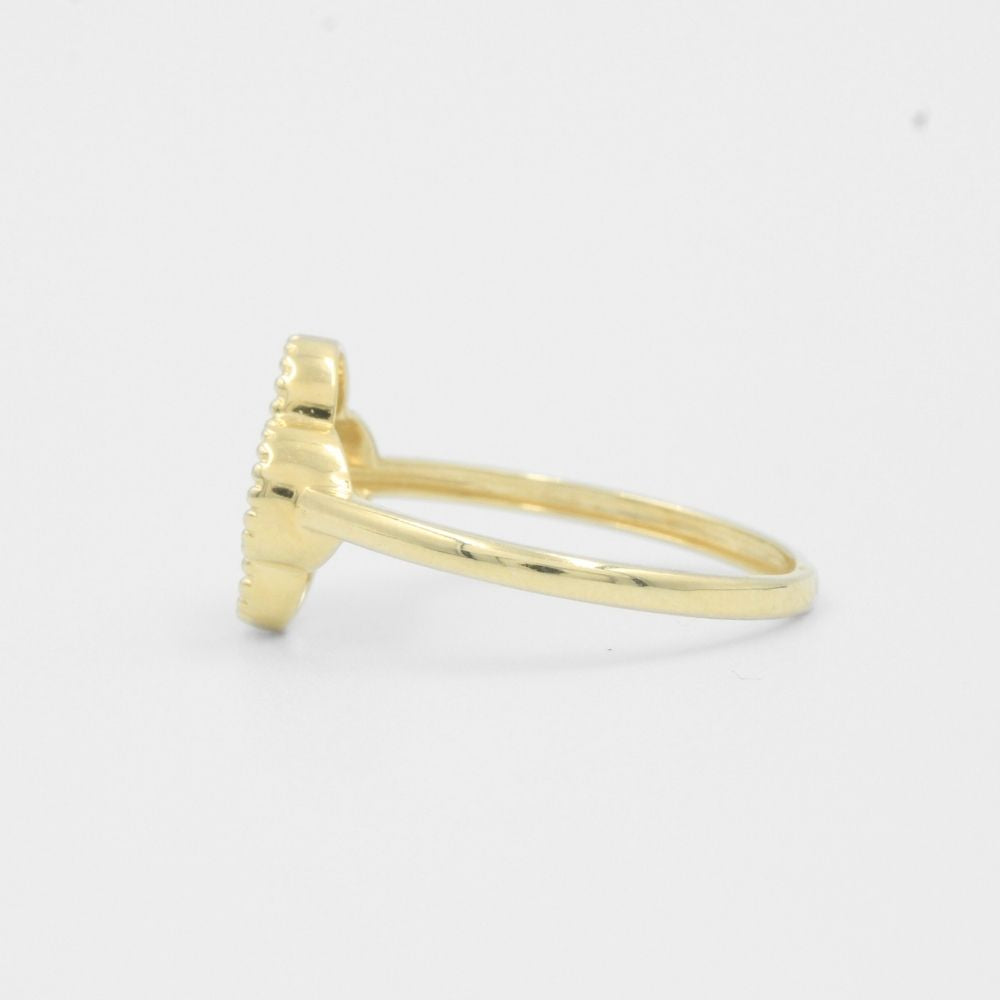 Anillo de Oro 14k Trébol Especial con Diamantado Blanco mod. 7995