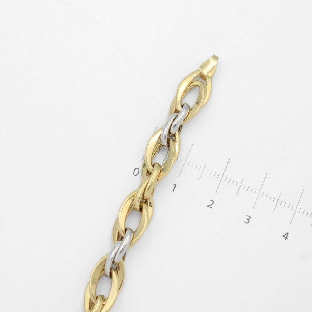 Pulsera de Oro 14k de Tejido Hueco de Estilo Doble Especial mod. 9697